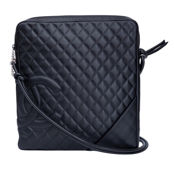 CHANEL LARGE LAMBSKIN PINK LIGNE CAMBON MESSENGER BAG (2003) - Picture 1 of 8